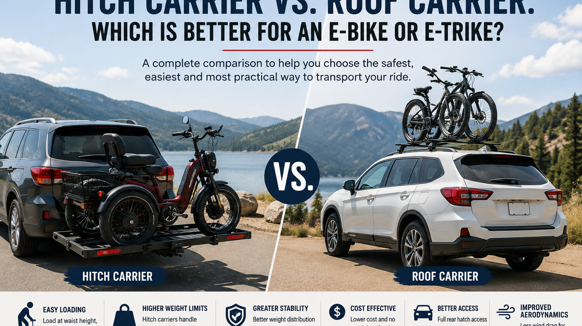 Hitch Carrier vs. Roof Carrier for E-Bikes & E-Trikes | Hitch-Rack Pro