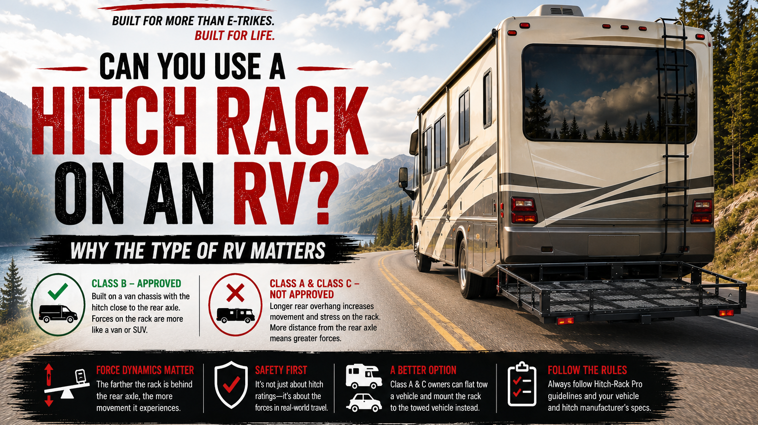 Can You Use a Hitch Rack on an RV? Class A, B & C Explained | Hitch-Rack Pro