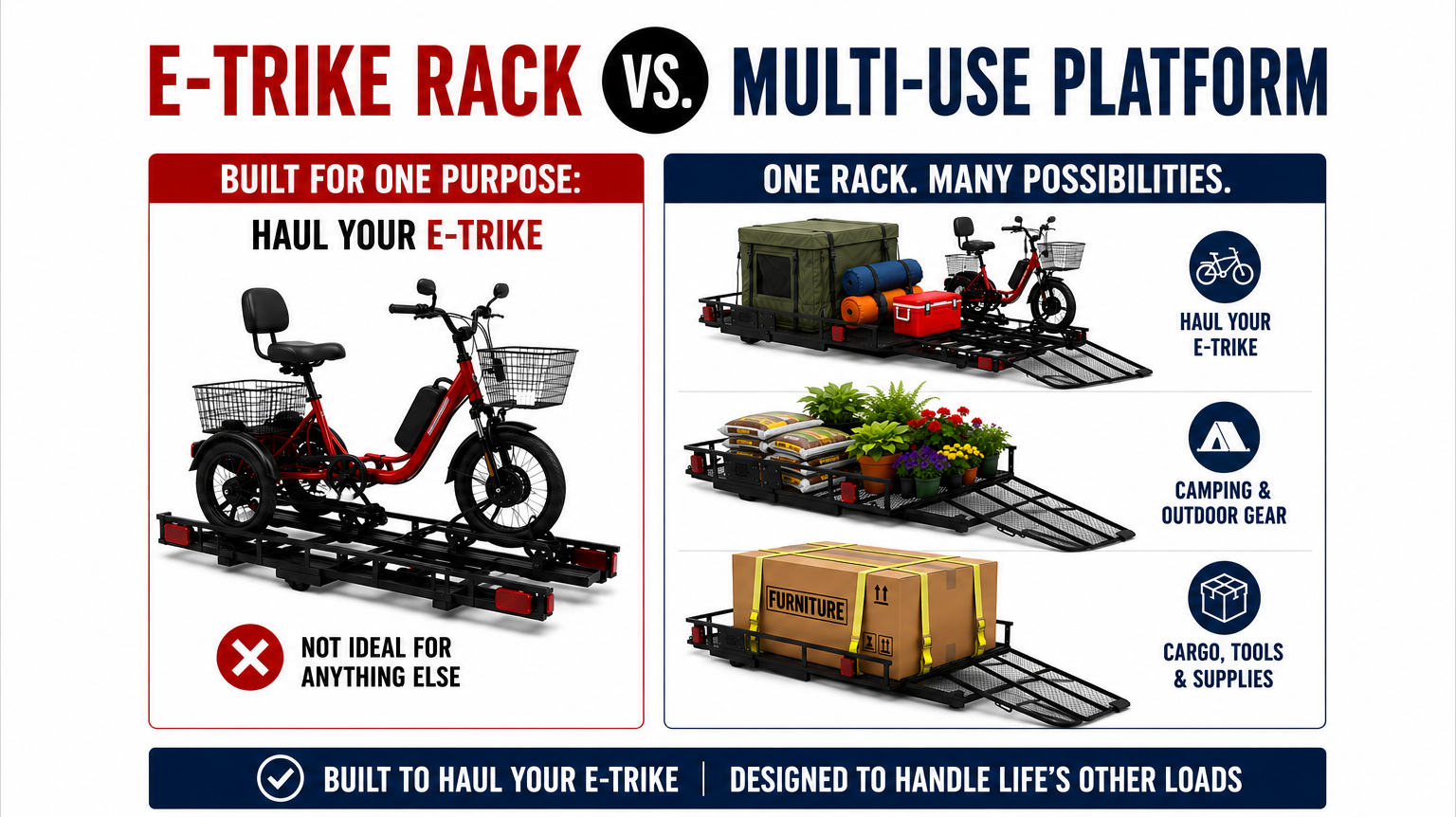E-Trike Rack vs. Platform Rack: The Multi-Use Advantage | Hitch-Rack Pro