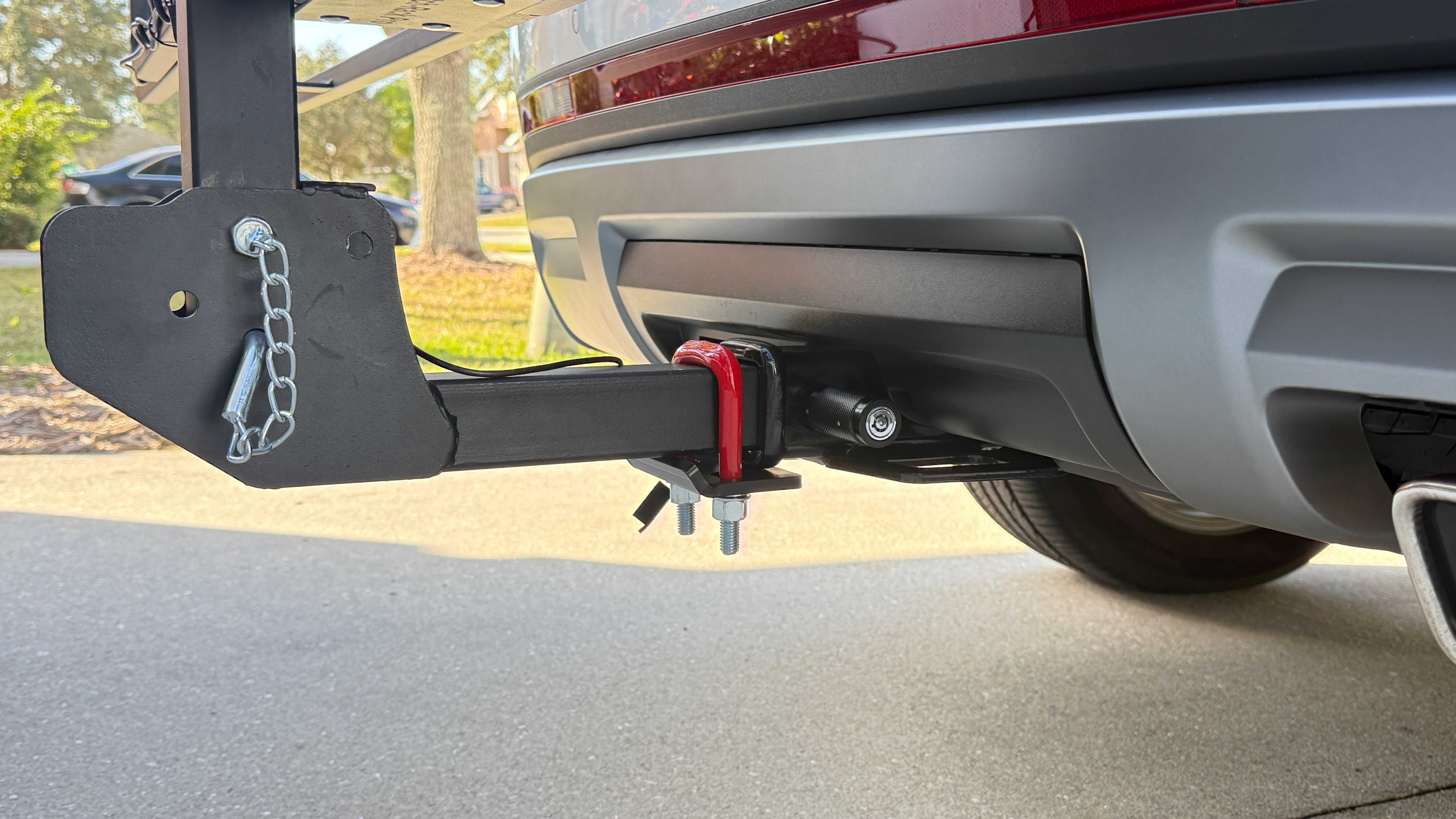 eTrike carrier rack showing 2-inch receiver hitch compatibility