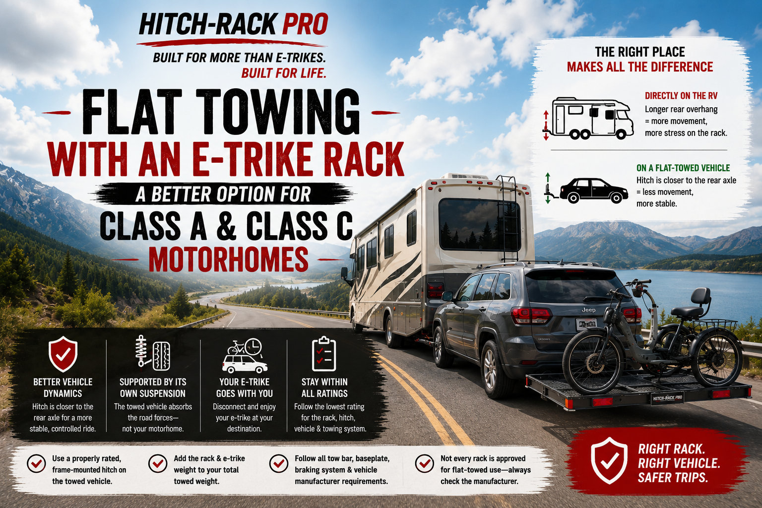 Flat Towing With an E-Trike Rack | Hitch-Rack Pro