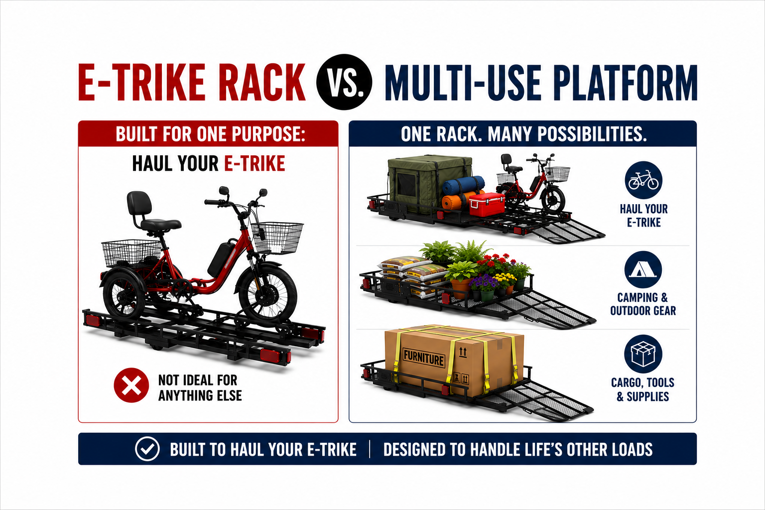 E-Trike Rack vs. Platform Rack: The Multi-Use Advantage | Hitch-Rack Pro